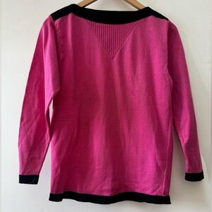 Yves Saint Laurent Rive Gauche vintage sweater 34 70’s or 80’s hot pink black